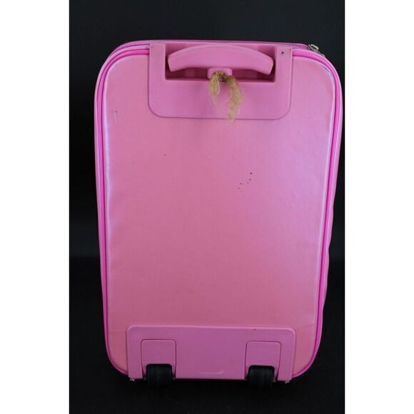 Vintage Y2K Rolling Backpack Pink With Flowers Butterfly Zip Closure Pullout... - Picture 3 of 9